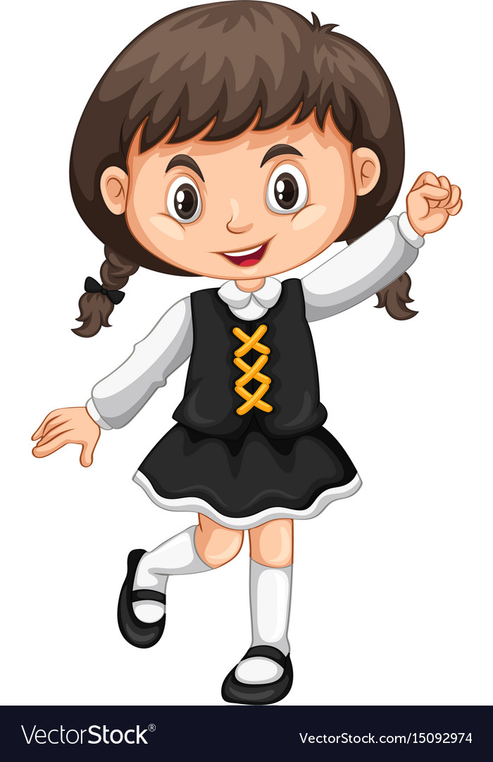 Little girl in black skirt Royalty Free Vector Image