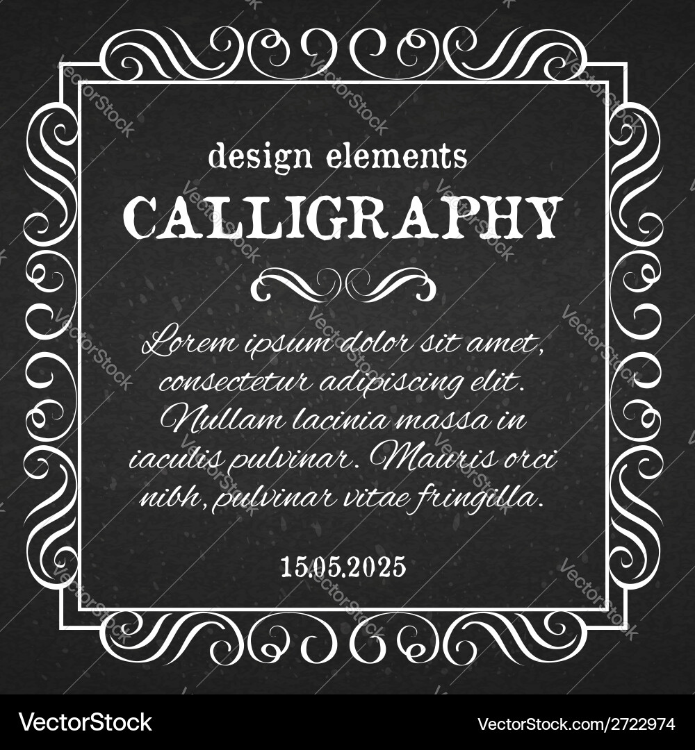 Page decoration calligraphic design elements Vector Image