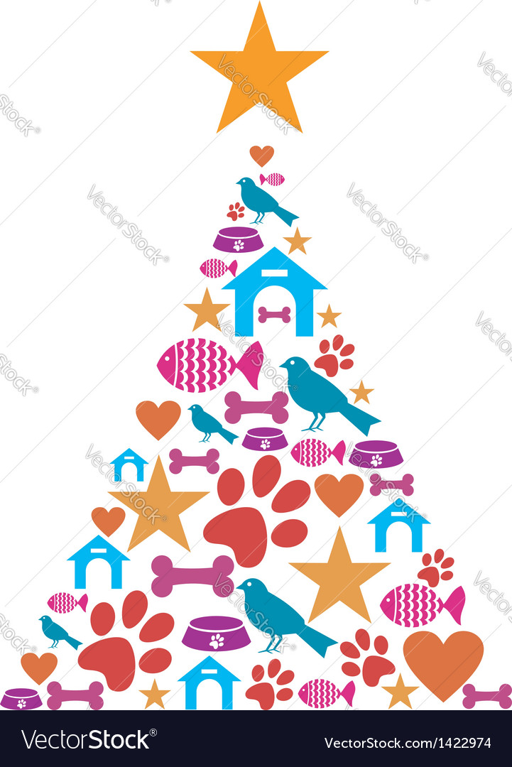 Pet care christmas tree Royalty Free Vector Image Pet care christmas tree Royalty Free Vector Image