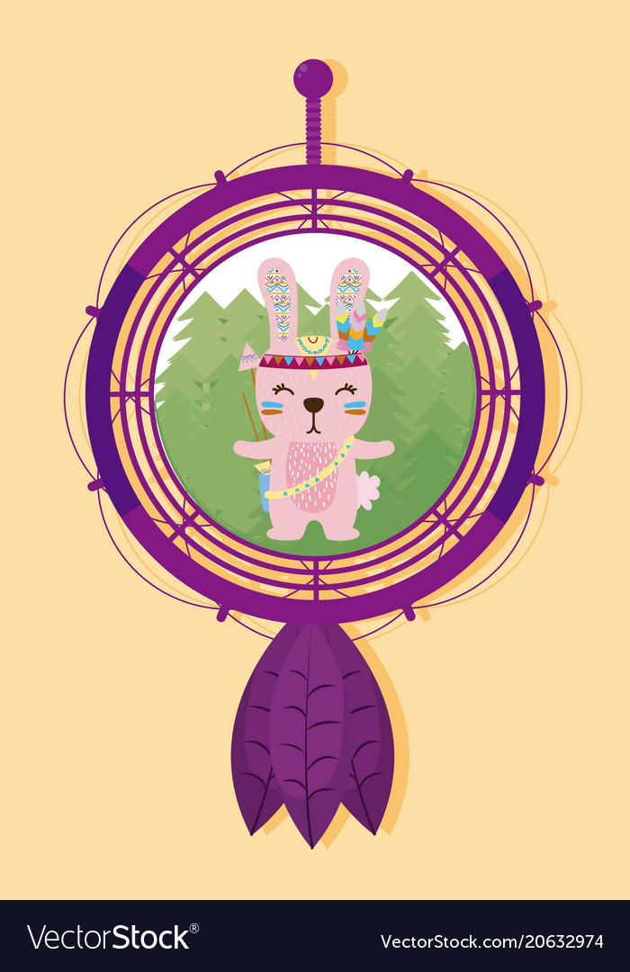 Rabbit on dream catcher