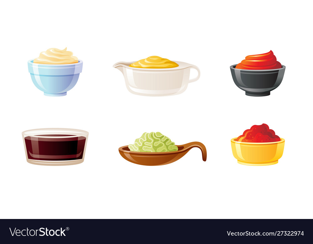 Sauce bowl set soy wasabi mustard ketchup hot