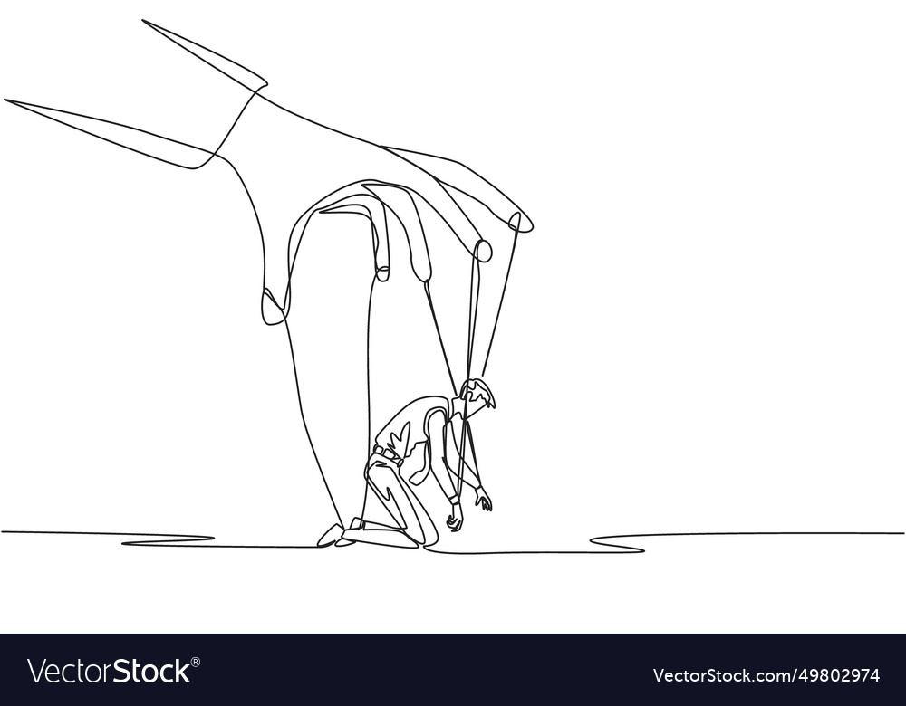 Single continuous line drawing businessman