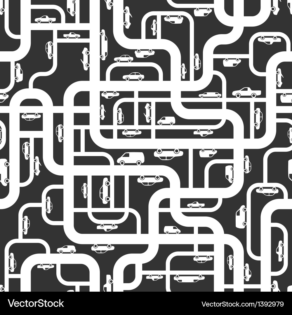 Abstract roads seamless pattern Royalty Free Vector Image