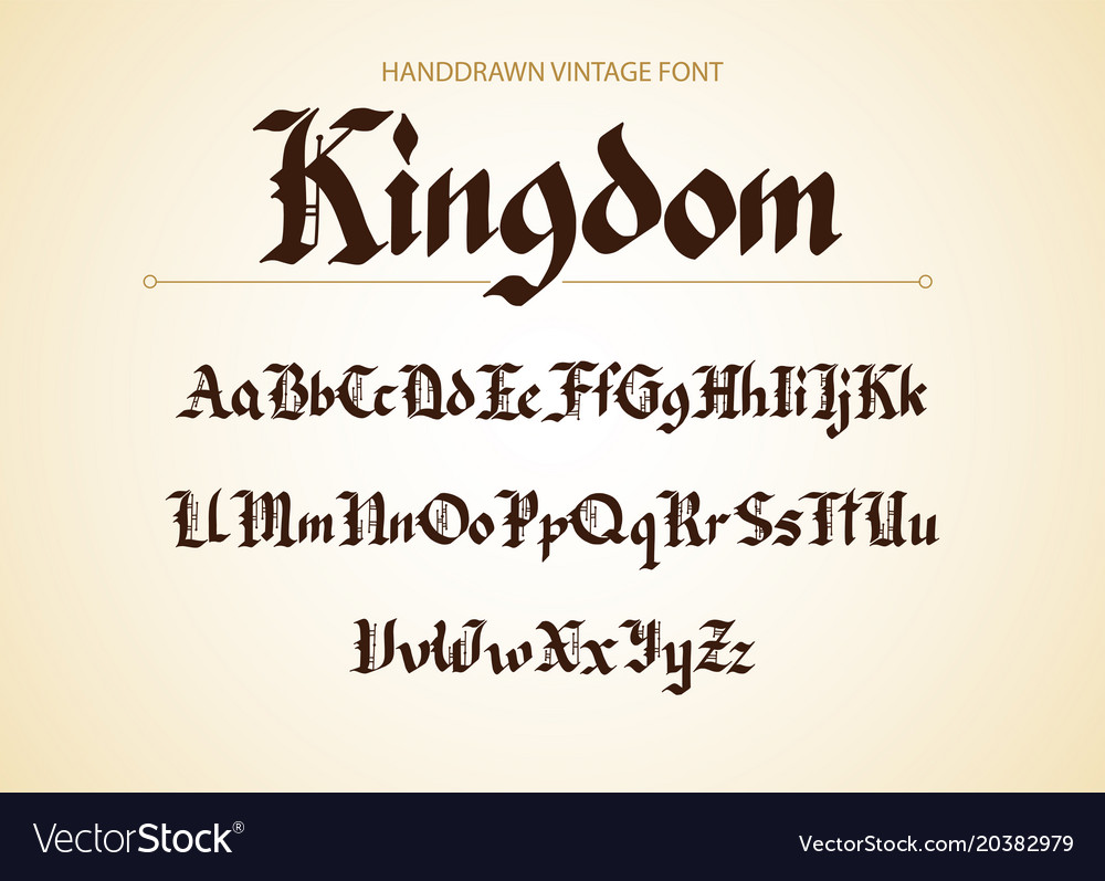 Blackletter gothic script hand-drawn font