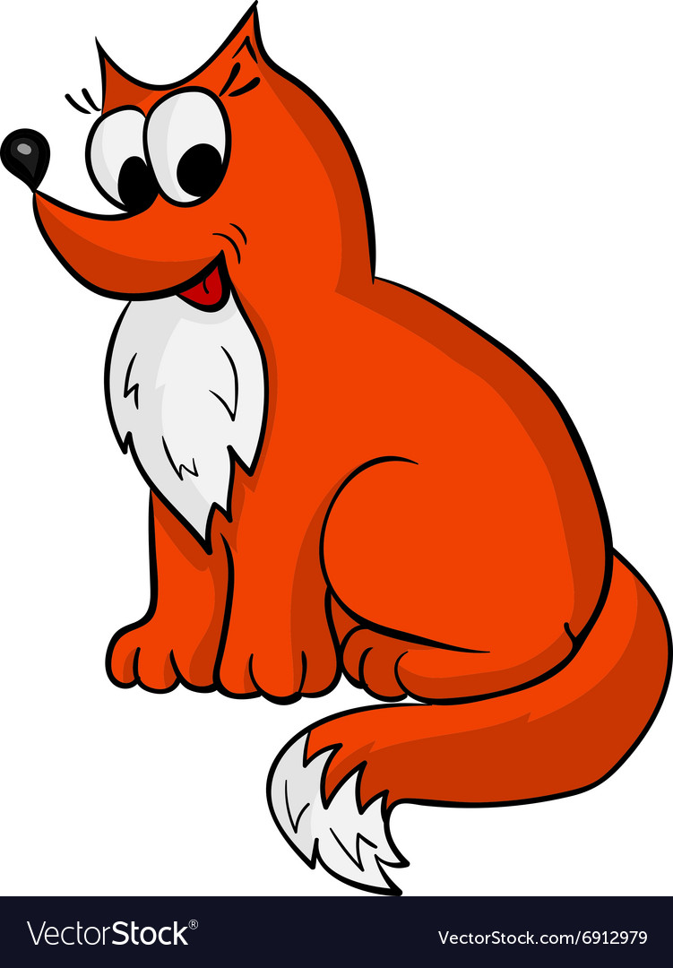 Cute red fox cartoon Royalty Free Vector Image