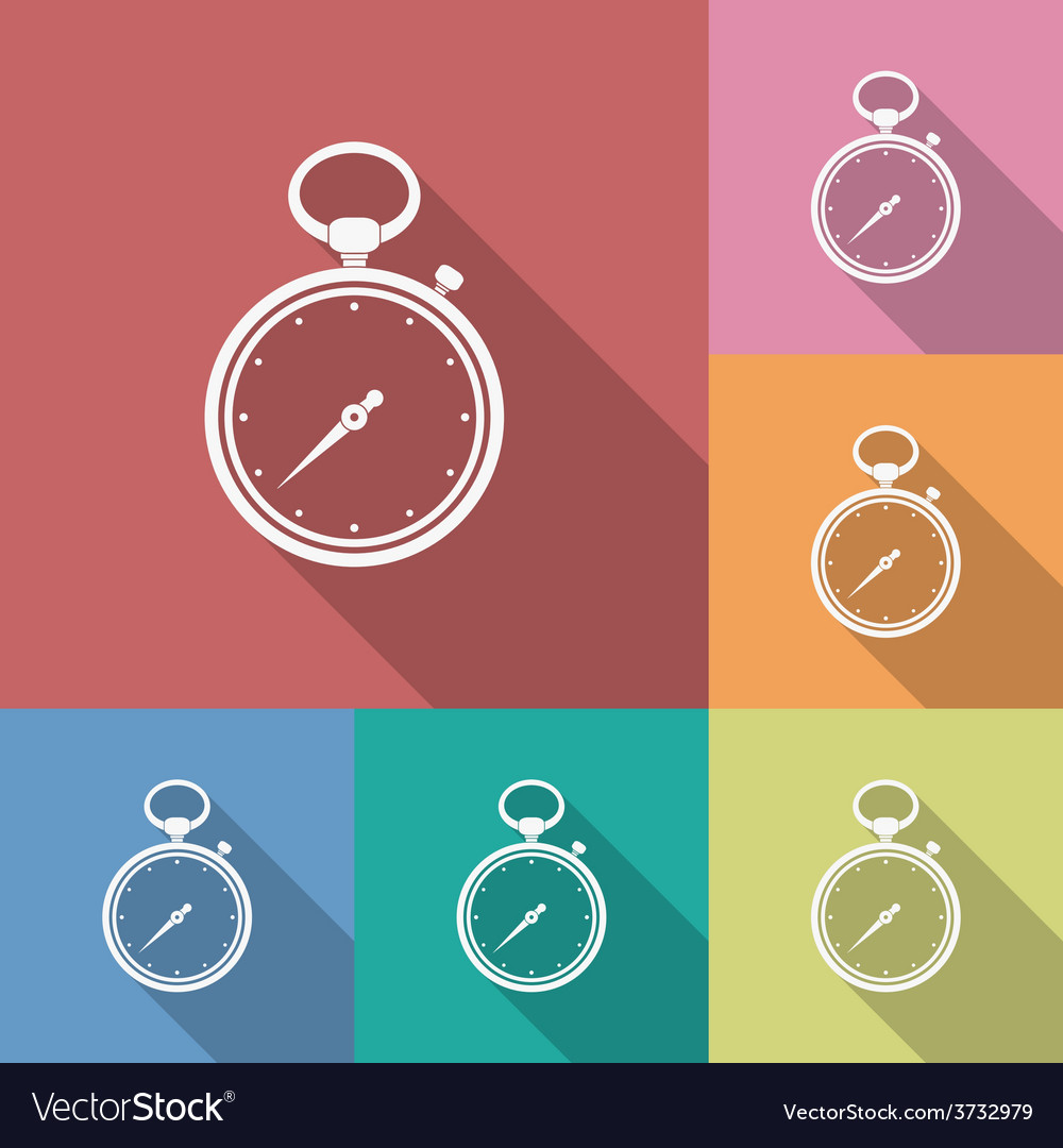 Icon of stopwatch flat style Royalty Free Vector Image