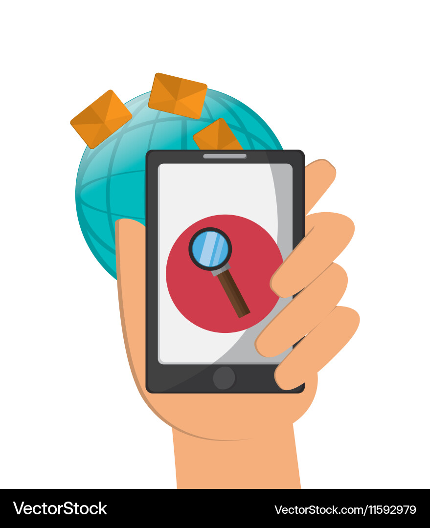 Isolated smartphone and sms design Royalty Free Vector Image