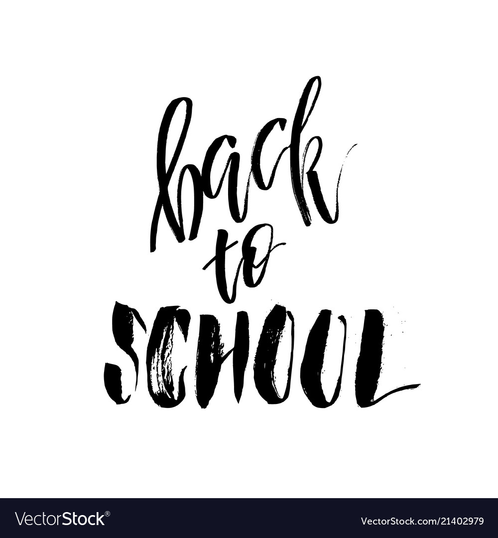 Welcome back to school lettering text logo Vector Image