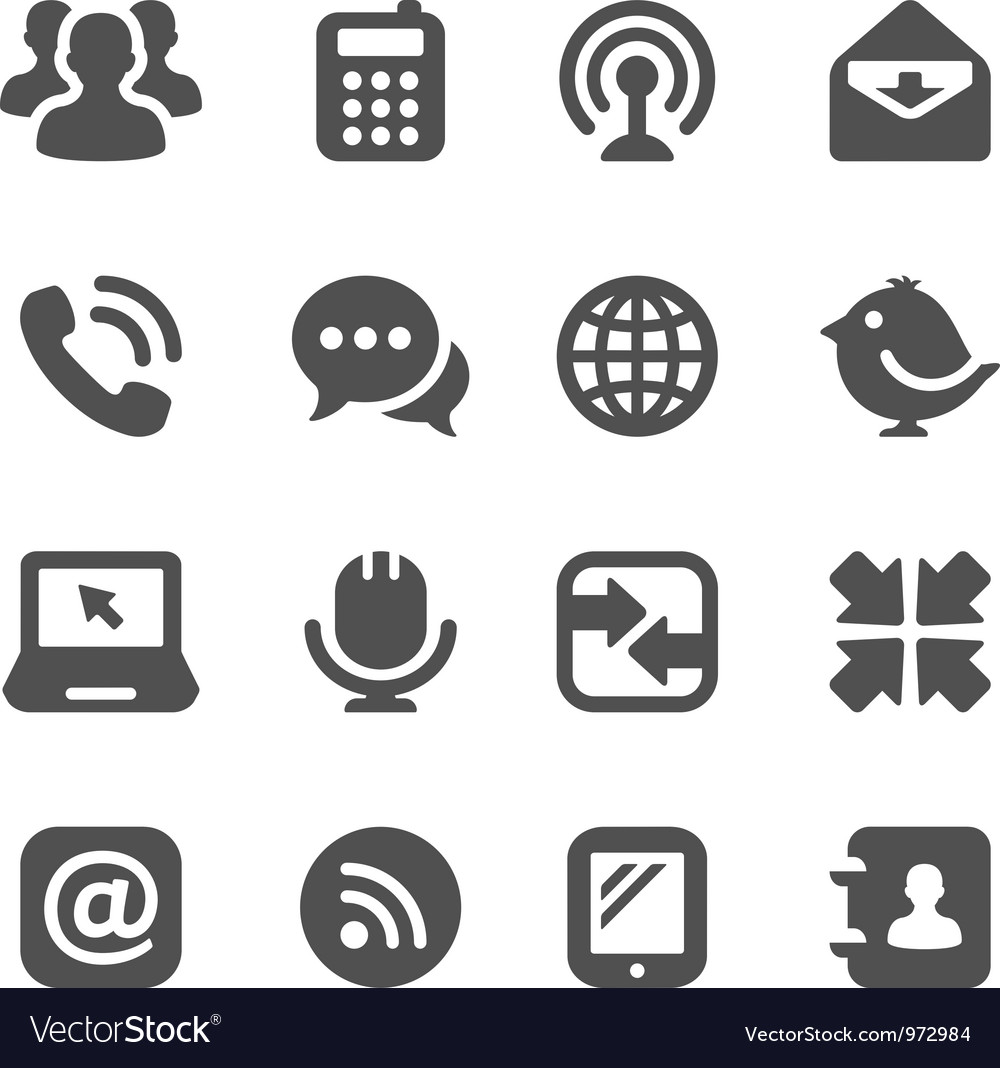 Black Communication Icons Royalty Free Vector Image 