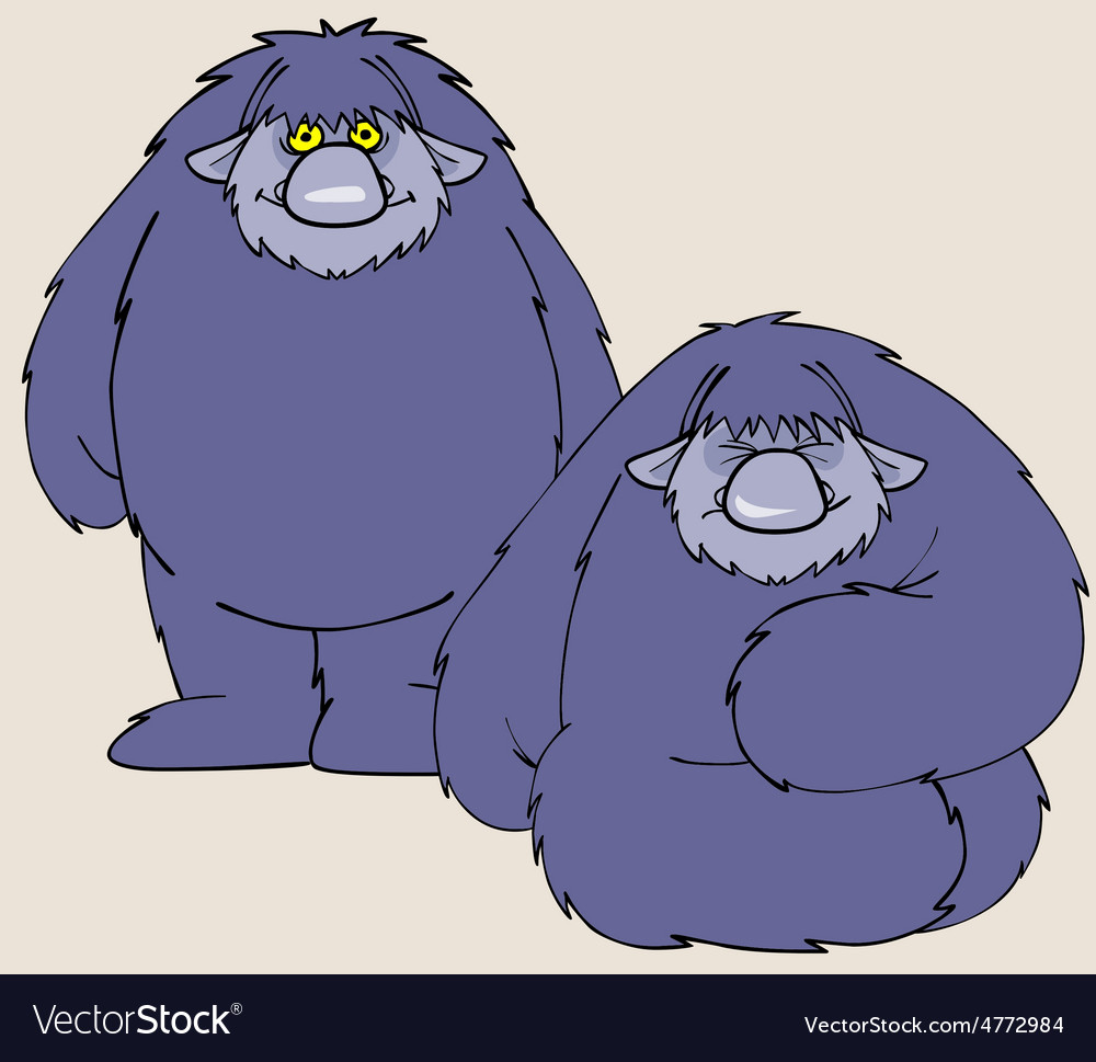 Cartoon Character Shaggy Beast Royalty Free Vector Image