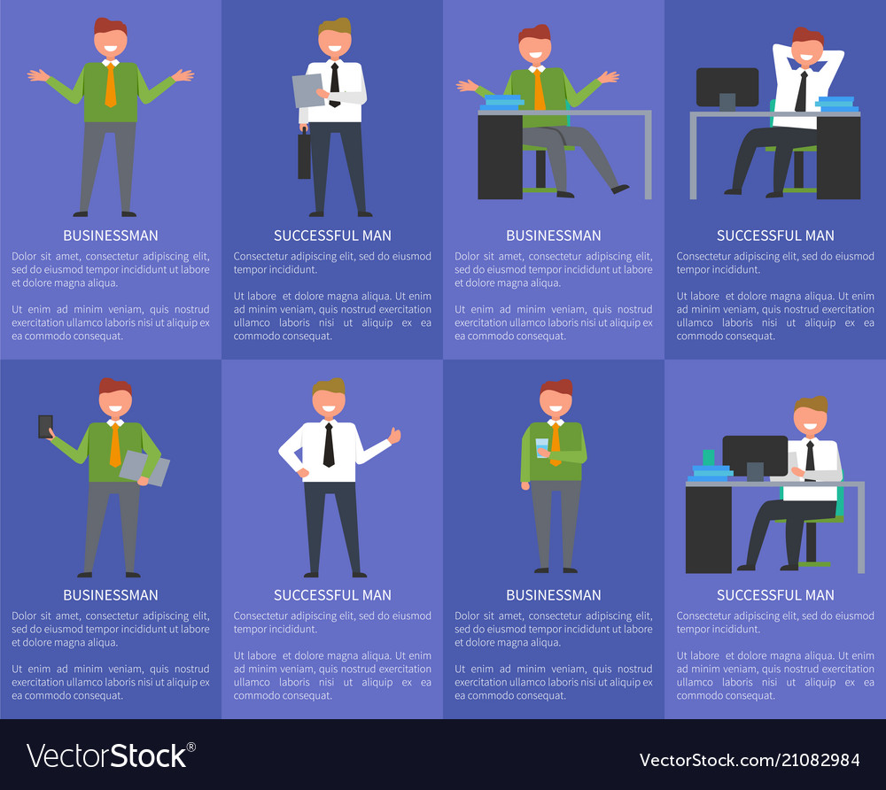 Eight icons of businessman