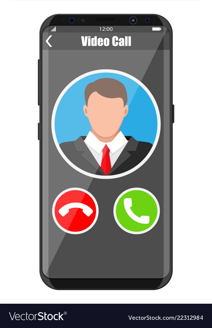 Incoming video call on smartphone Royalty Free Vector Image