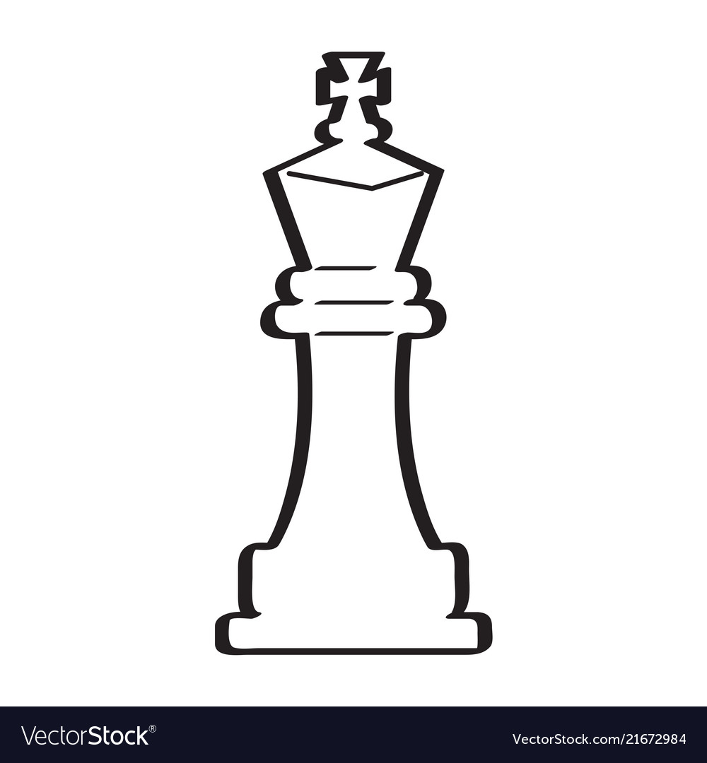 Sketch of a king chess piece Royalty Free Vector Image