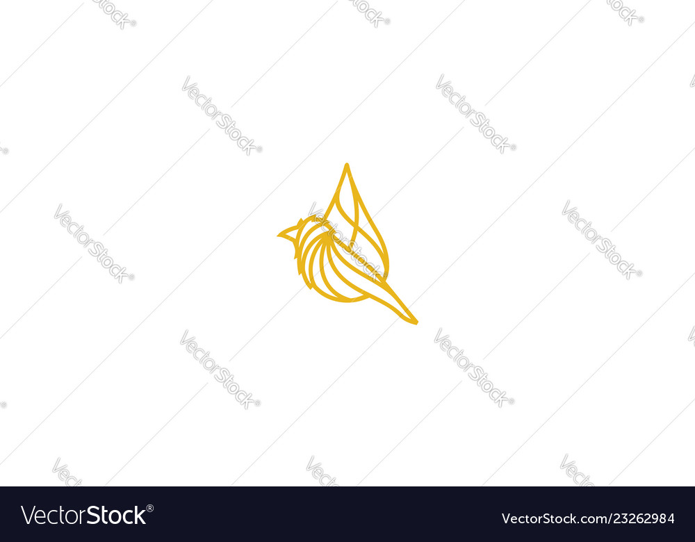 Water drop bird line art logo icon