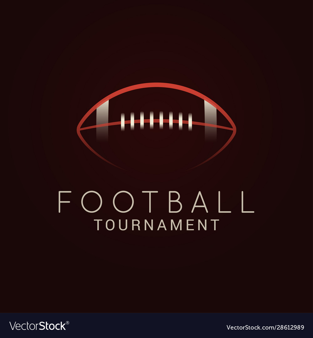 American football ball tournament logo on black Vector Image