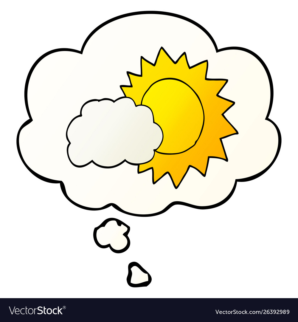 Cartoon weather and thought bubble in smooth Vector Image