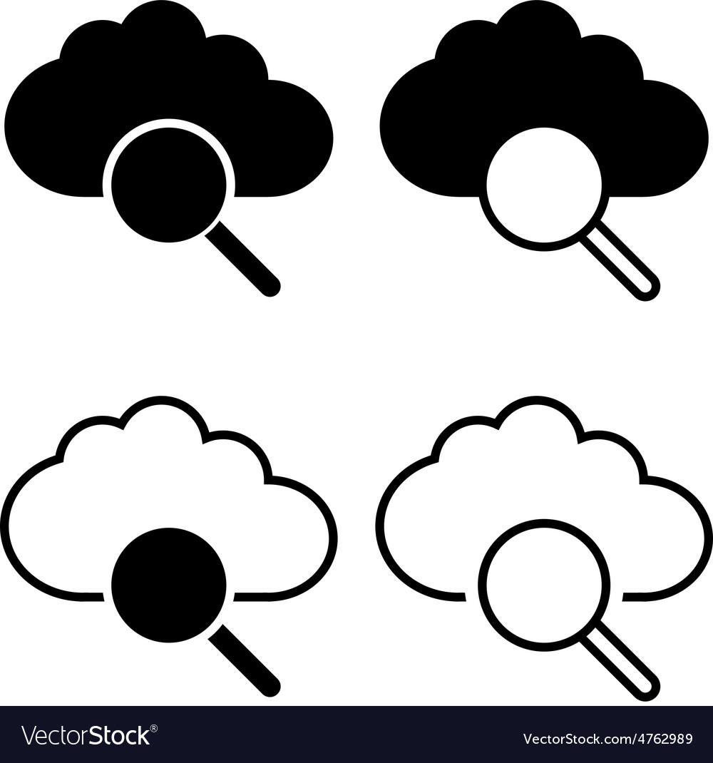 Cloud with magnifier icon