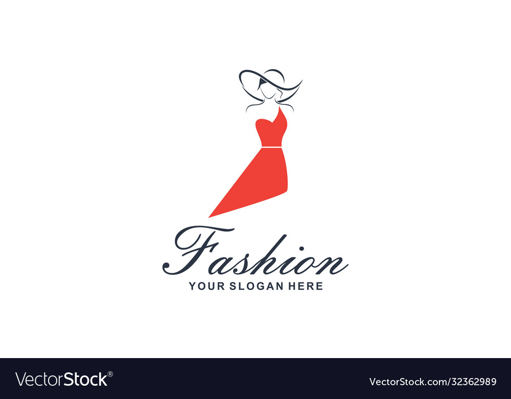 Fashion female dress and beauty logo Royalty Free Vector