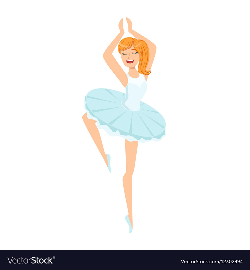 Ballerina in white tutu dancing in ballet part of Vector Image