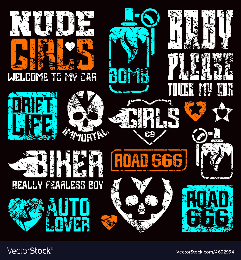 Car and biker culture badges Royalty Free Vector Image