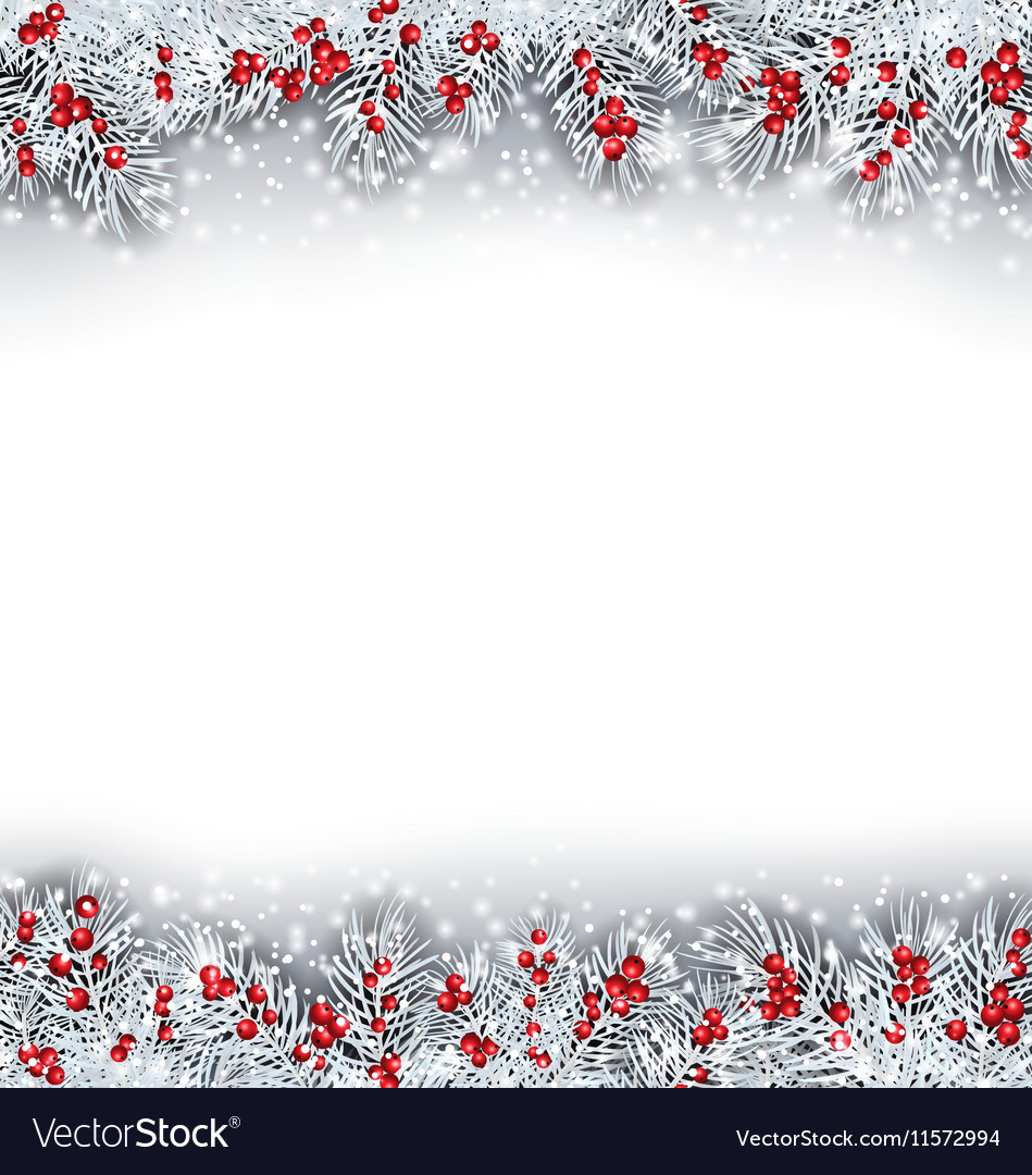 Christmas Banner With Silver Fir Twigs Royalty Free Vector