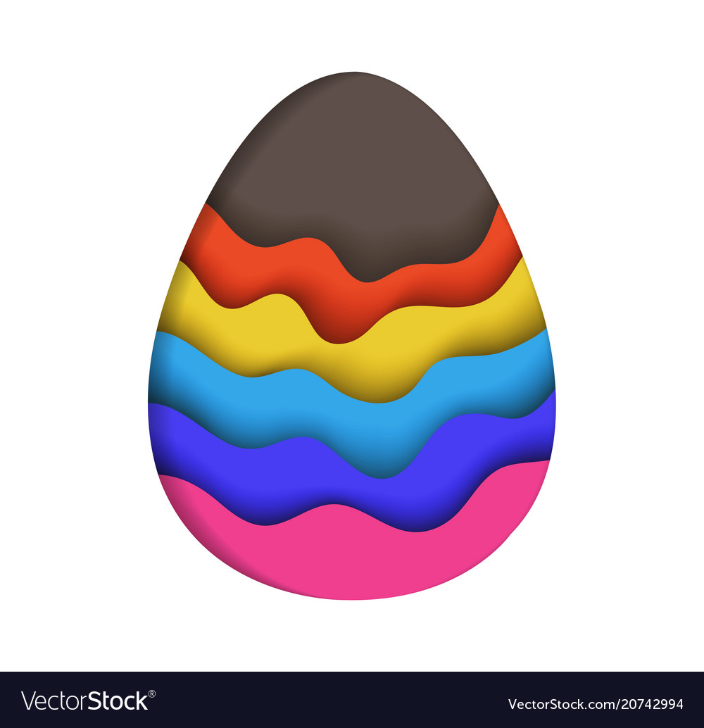 Decorative easter egg with depth shadow Royalty Free Vector