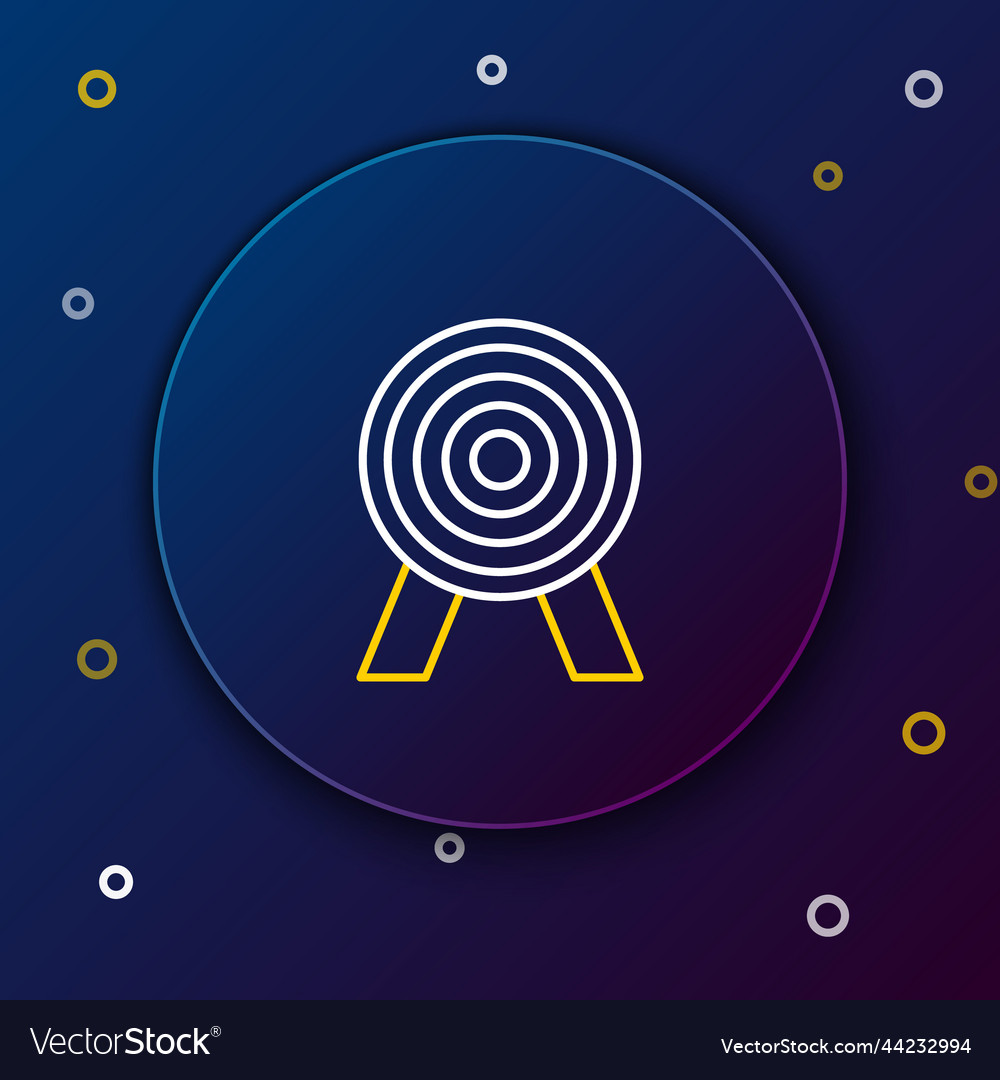 Line target icon isolated on blue background dart