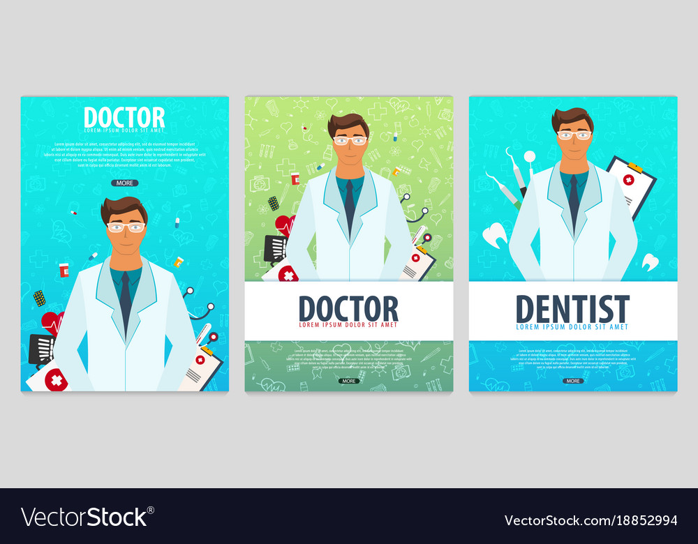 set of medical posters health care royalty free vector image