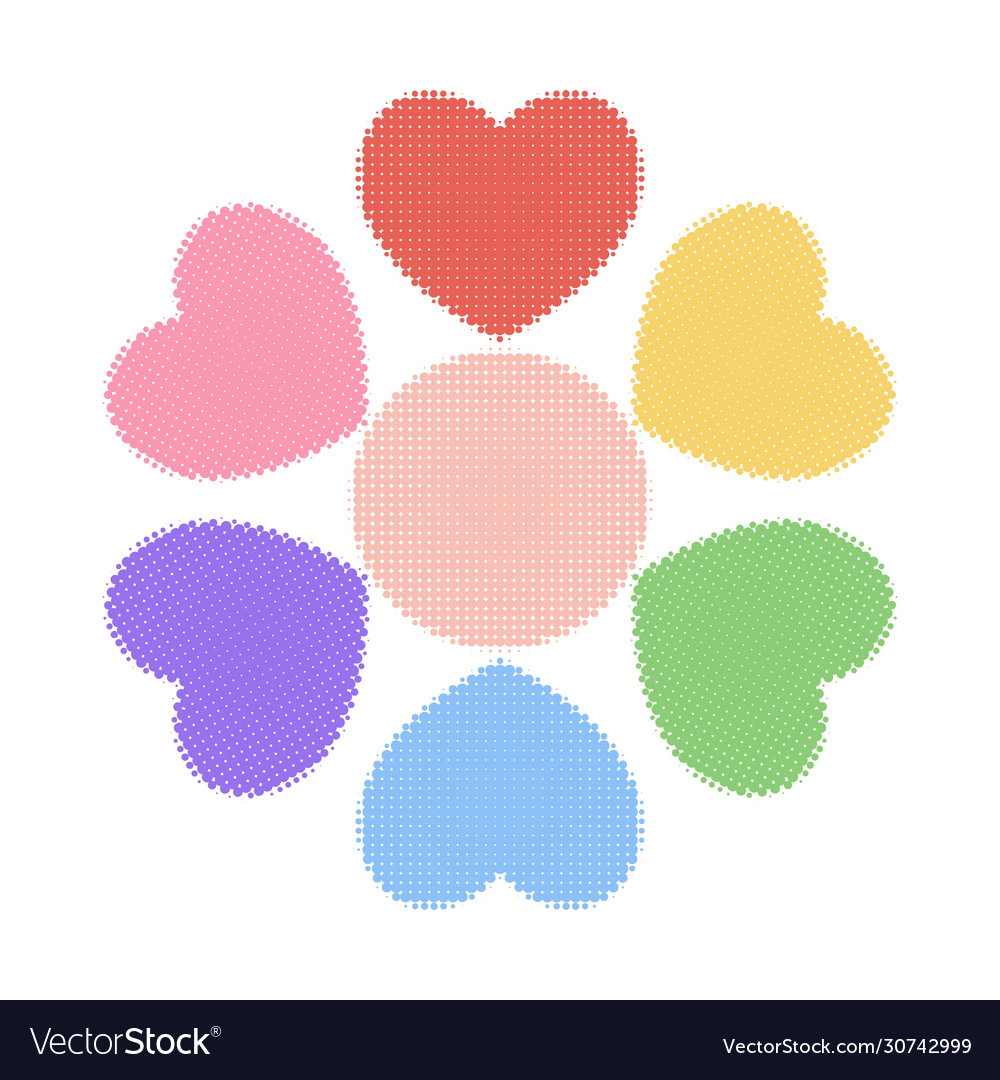 Abstrakte Regenbogenblume dot halftone