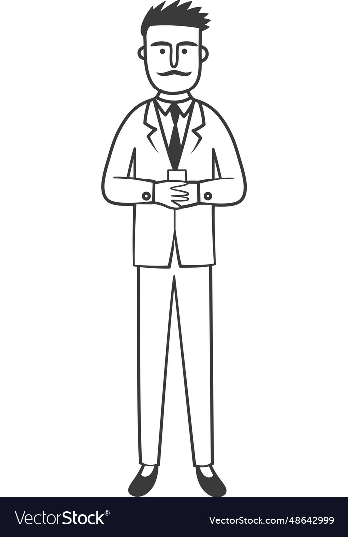 Businessman drawn doodle Royalty Free Vector Image