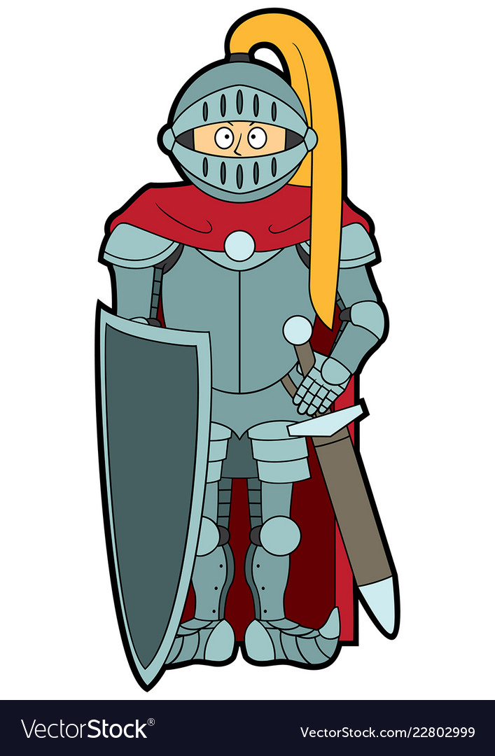 Cartoon knight Royalty Free Vector Image - VectorStock