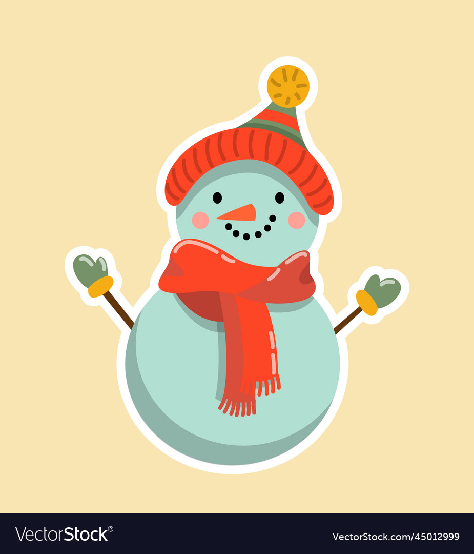 Christmas snowman icon Royalty Free Vector Image