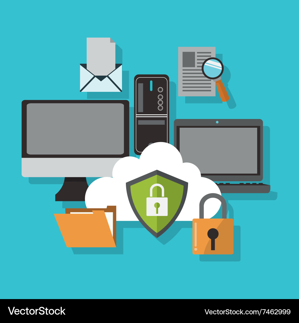 Cyber security design Royalty Free Vector Image
