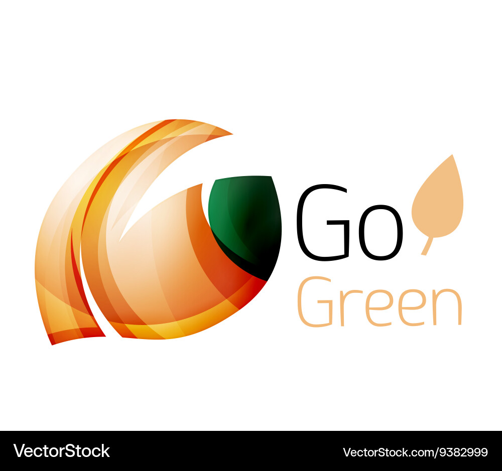 Geometric abstract leaf logo Royalty Free Vector Image