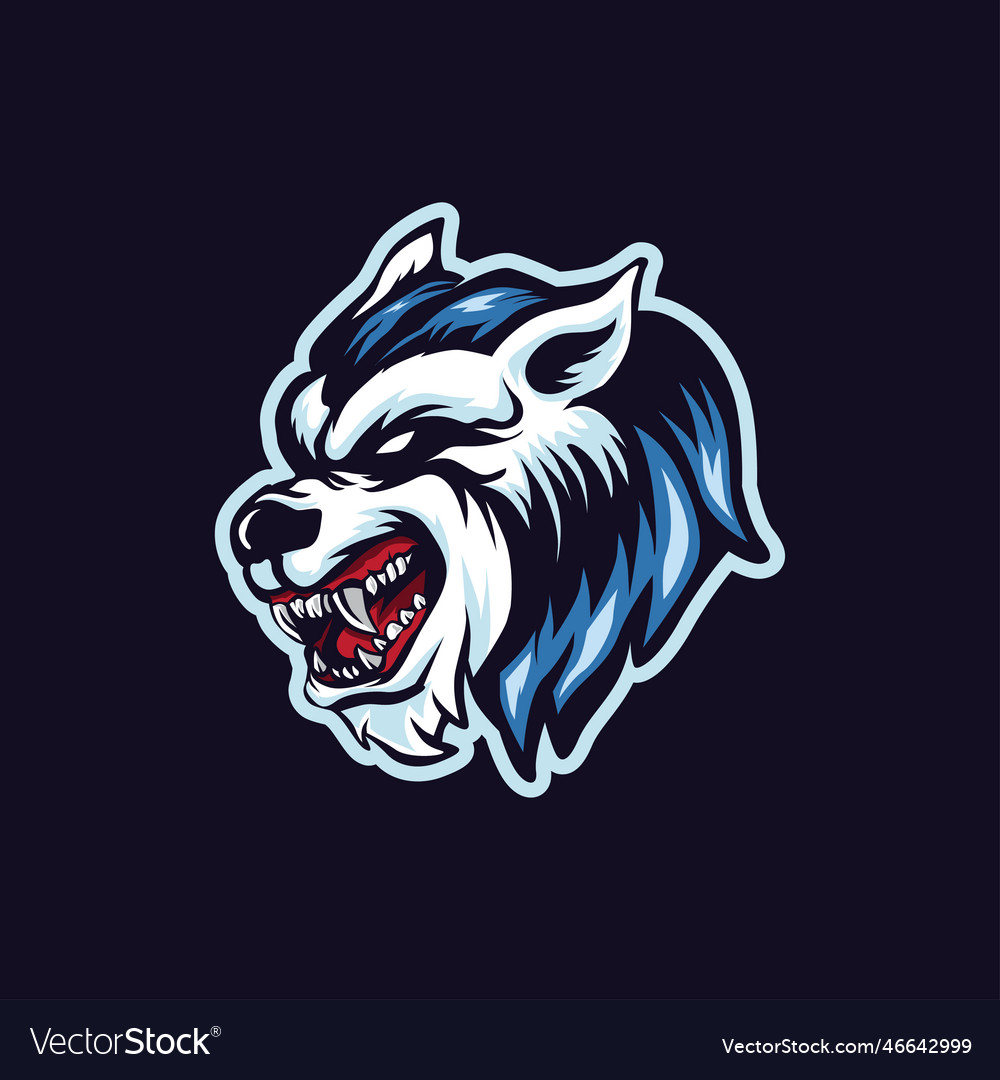 Wolf head mascot logo Royalty Free Vector Image