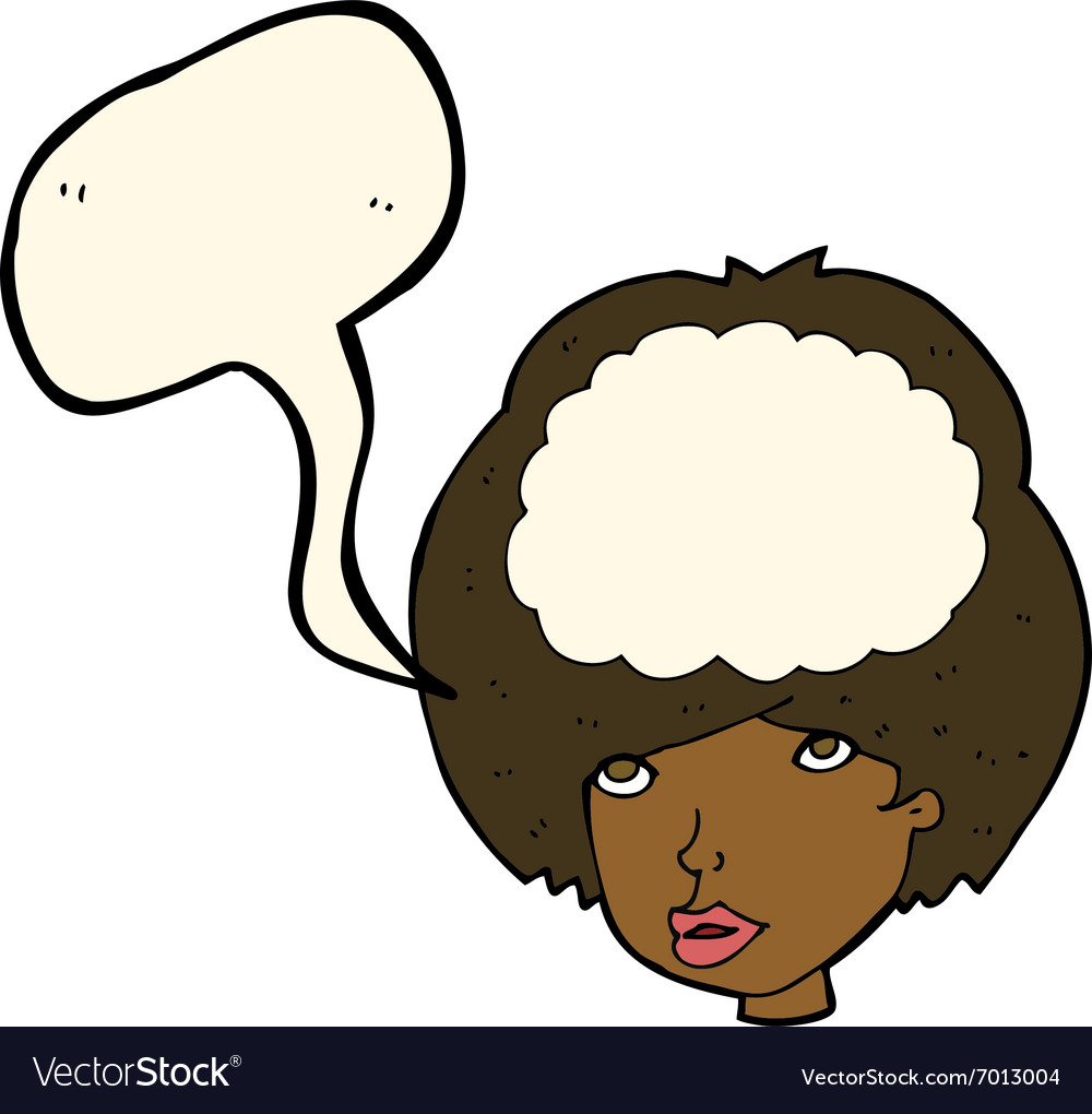 Cartoon empty headed woman with speech bubble