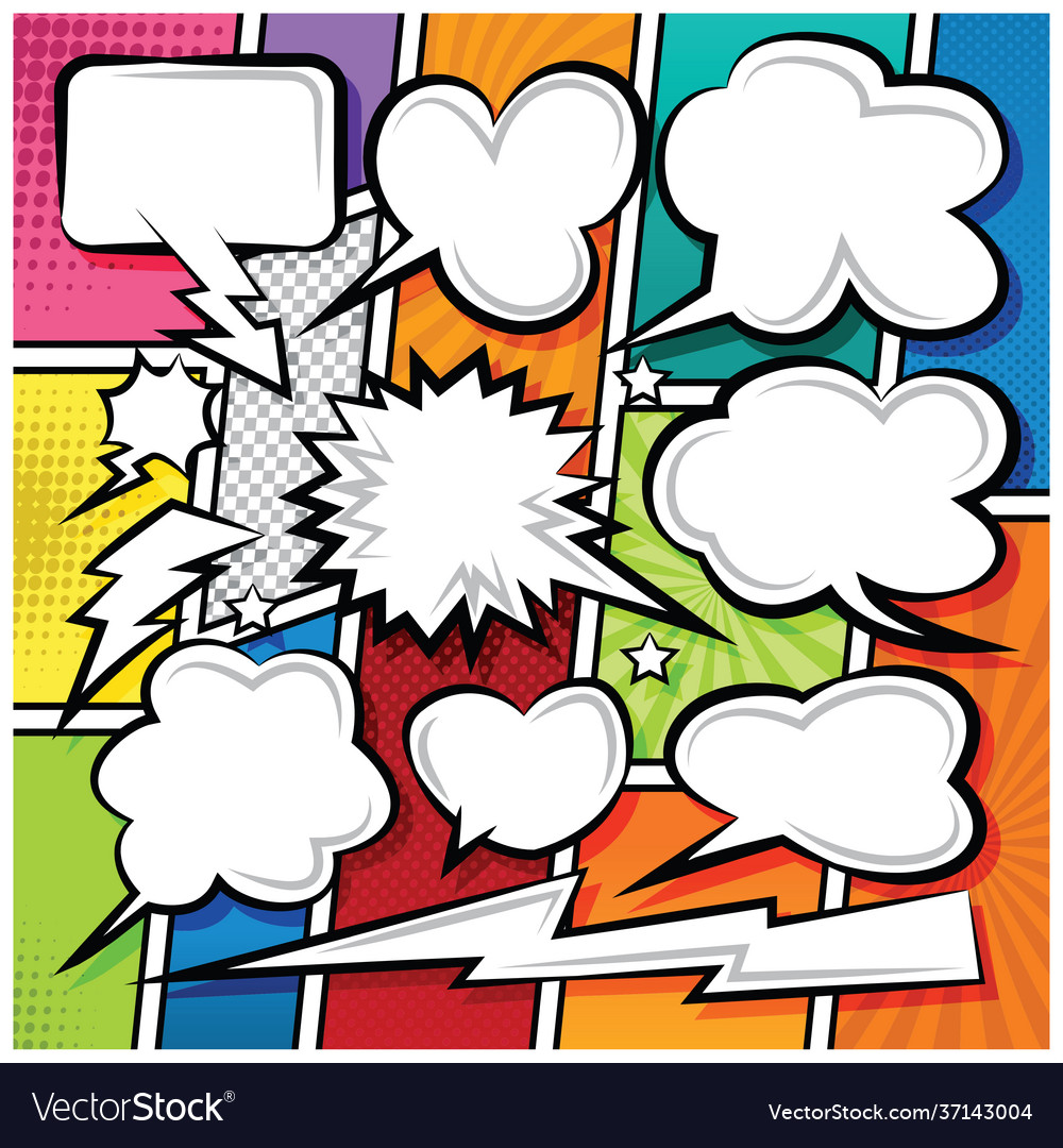 Comic bubble speech balloons cartoon Royalty Free Vector