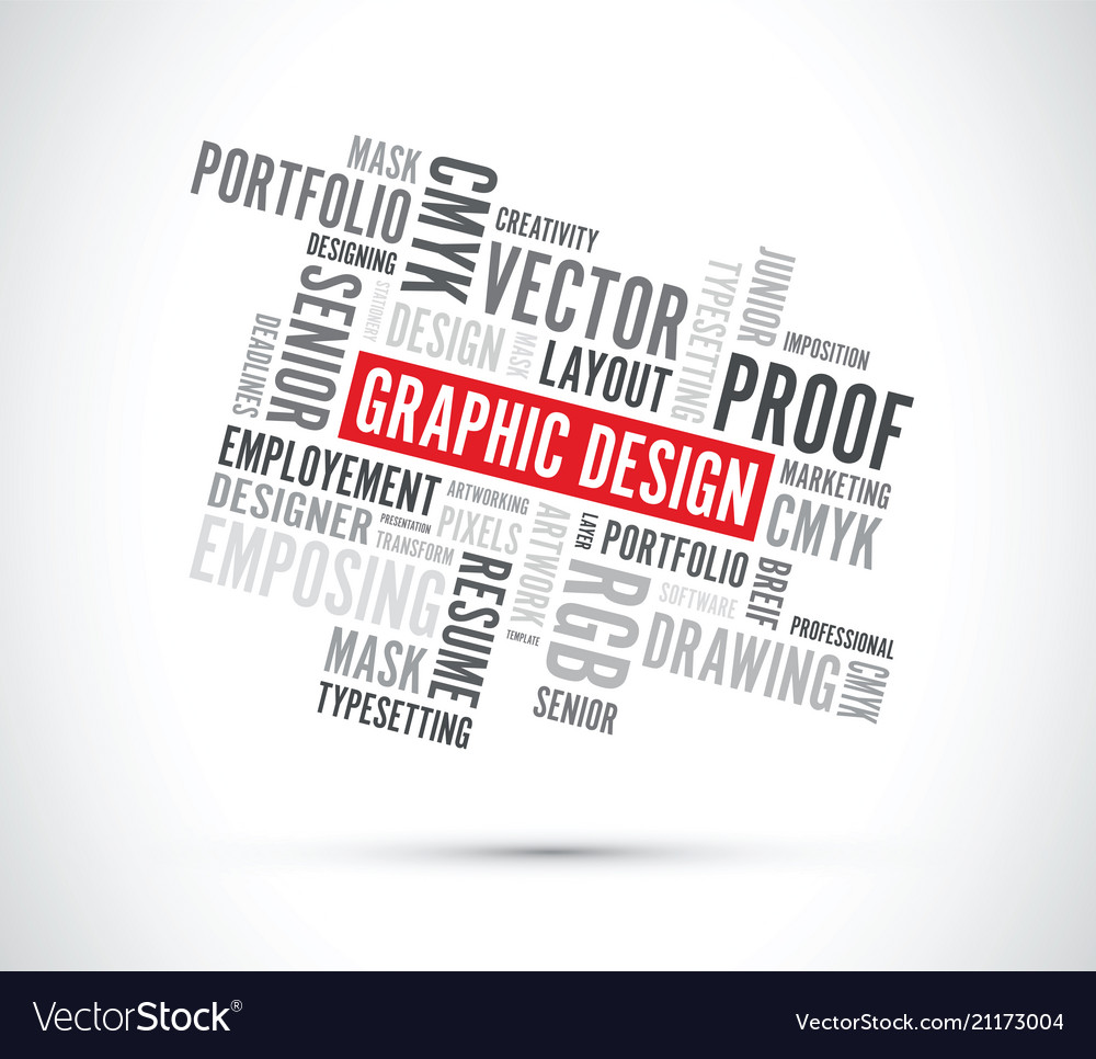 Graphic design word background Royalty Free Vector Image