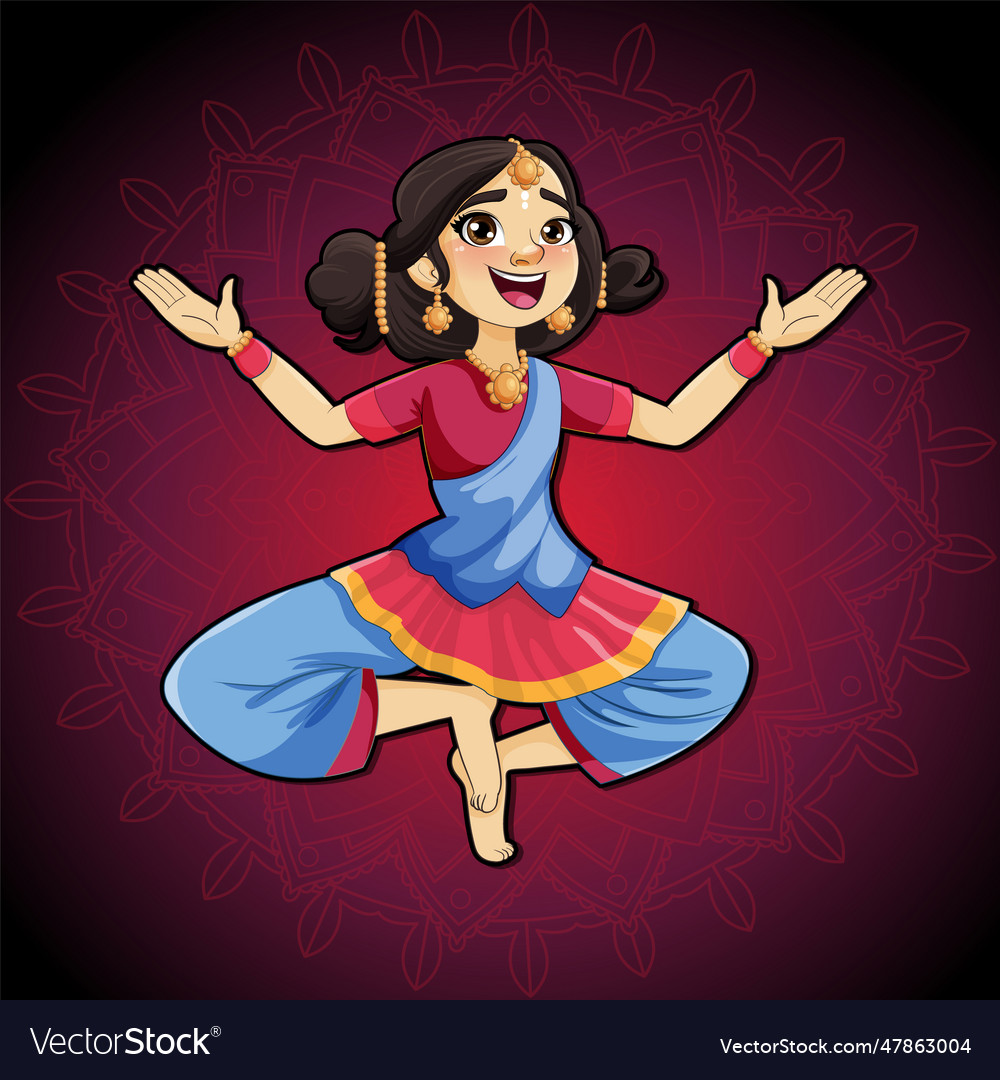 Indian Cartoon Characters In Traditional Cultural Vector Image 9199