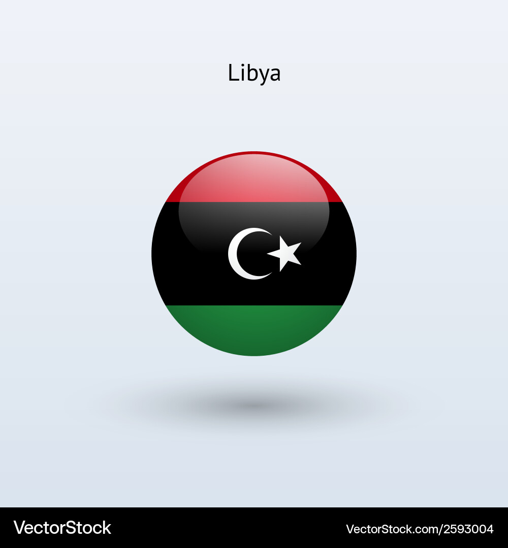 Libya round flag Royalty Free Vector Image - VectorStock