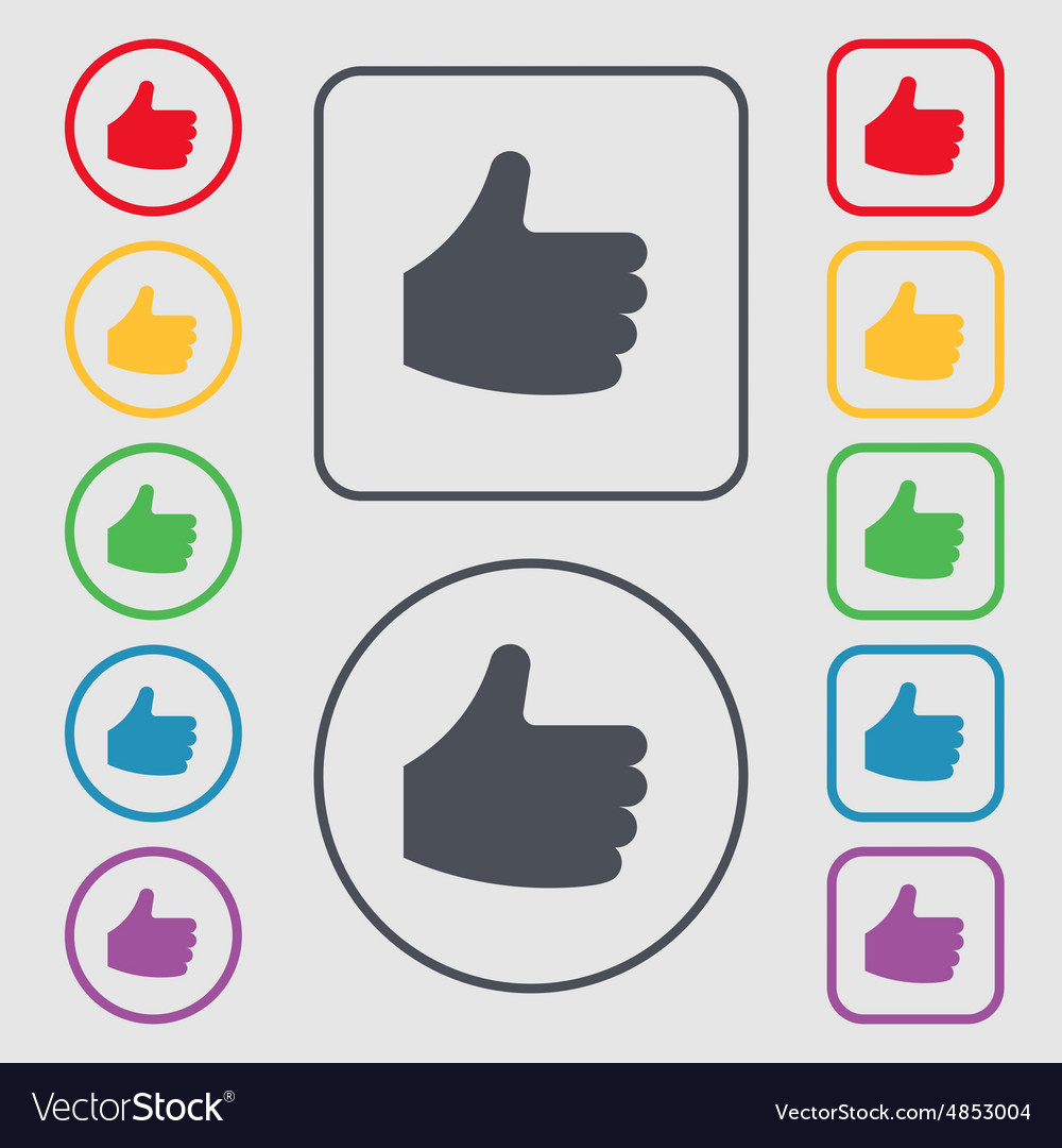 Like thumb up icon sign symbol on the round