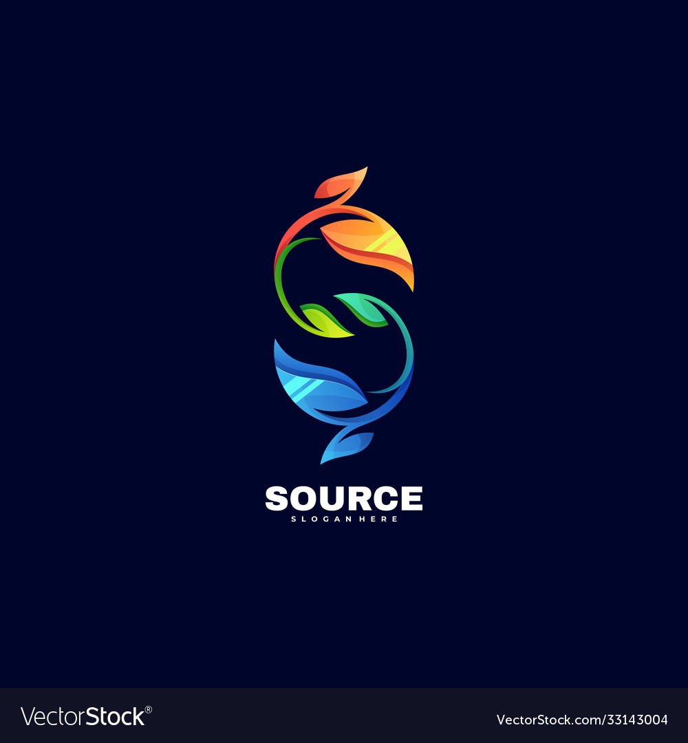 Logo Source Gradient Colorful Style Royalty Free Vector