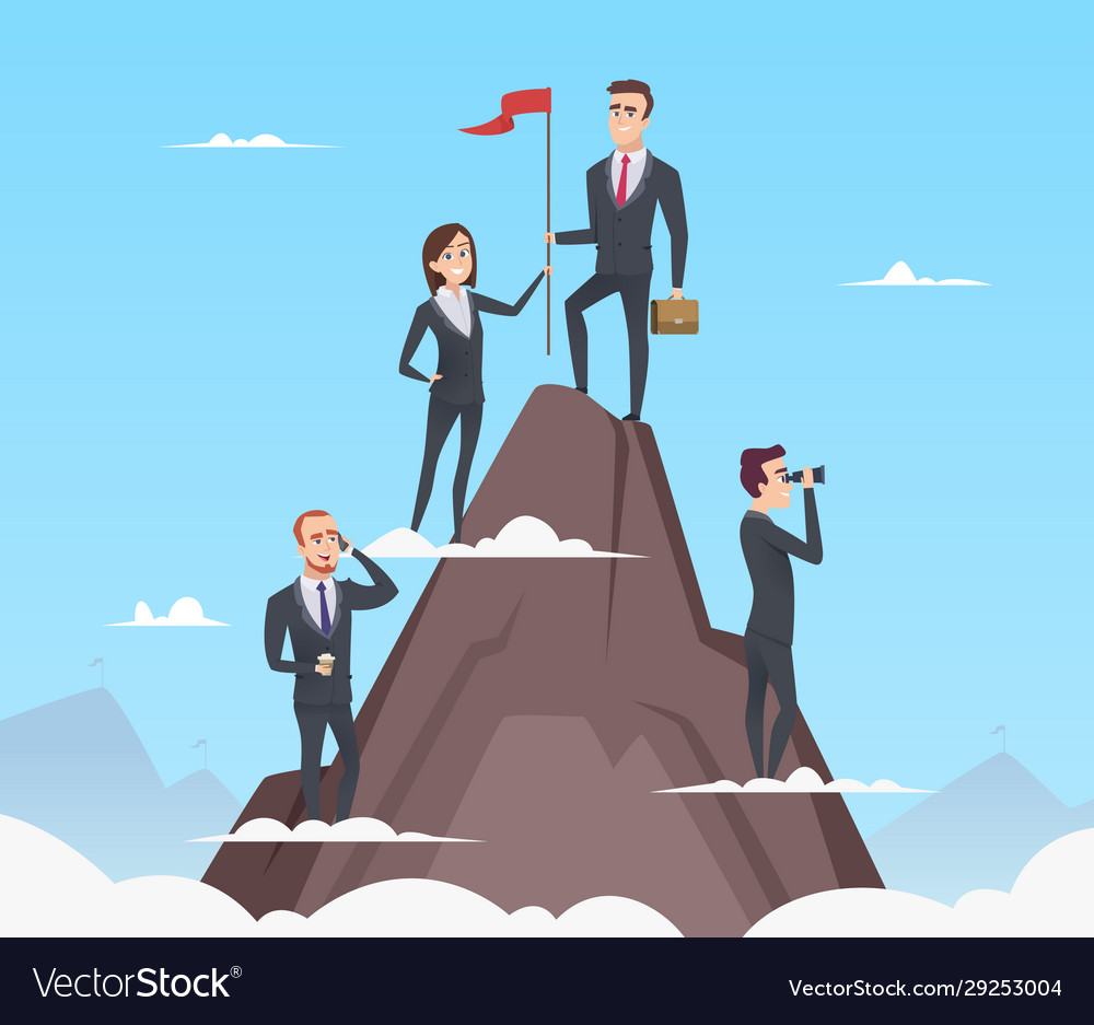 Successful management business growth up planning Vector Image