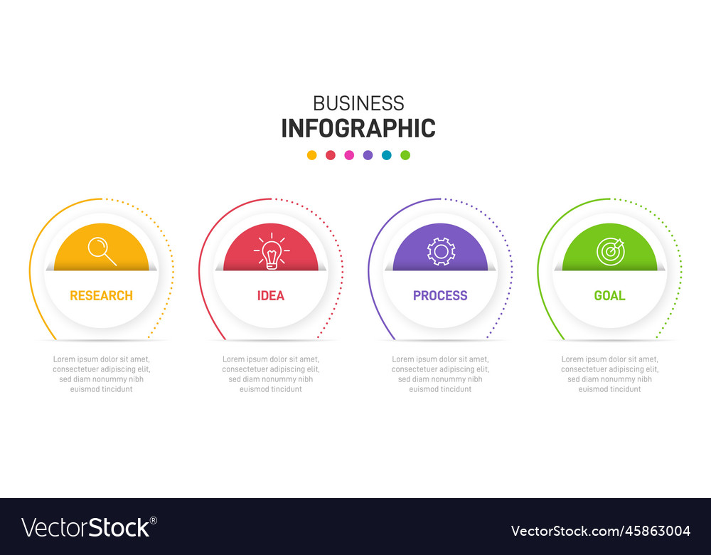 Vertical infographic design with icons and 4 Vector Image