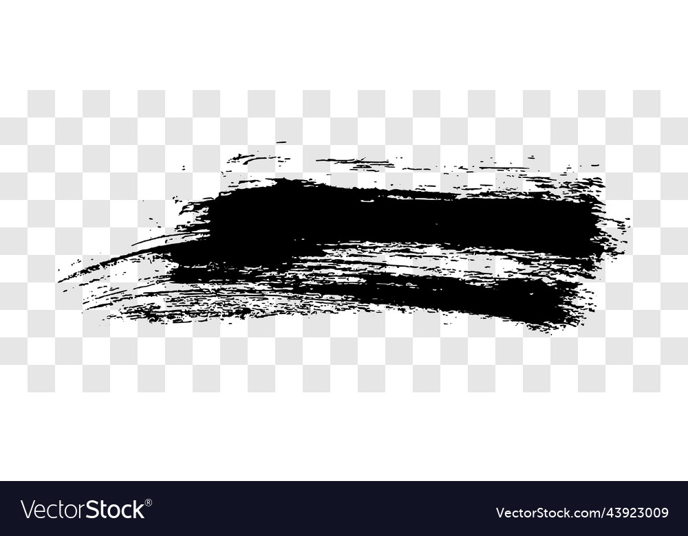 Black brush stroke on transparent background Vector Image