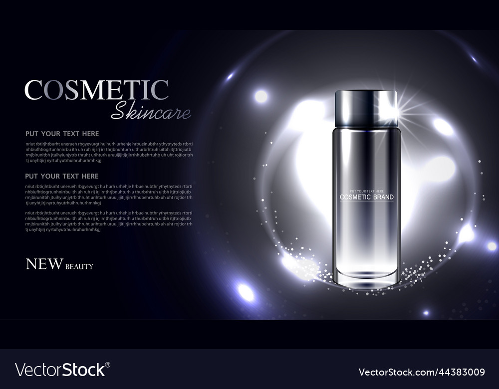 Cosmetics or skin care product ads with bottle