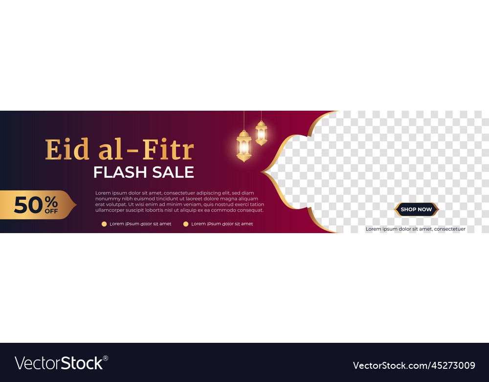 Eid al fitr sale banner template modern social