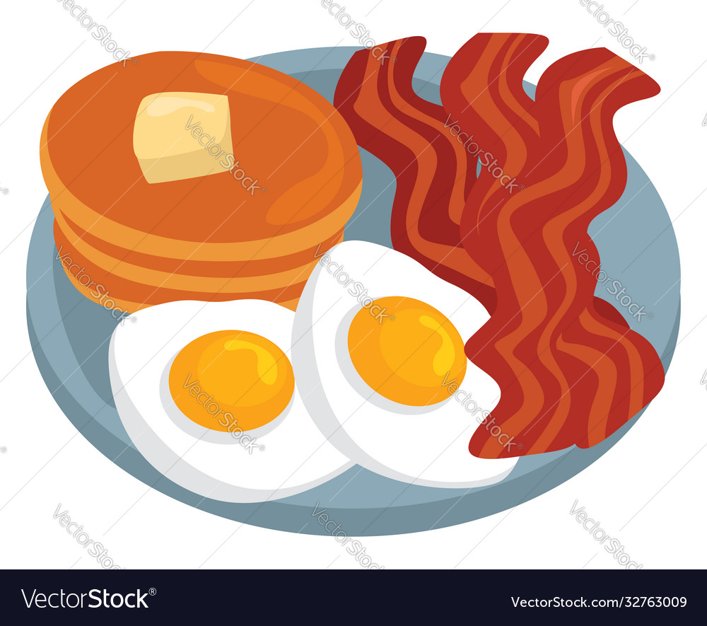 Great breakfast on white background Royalty Free Vector