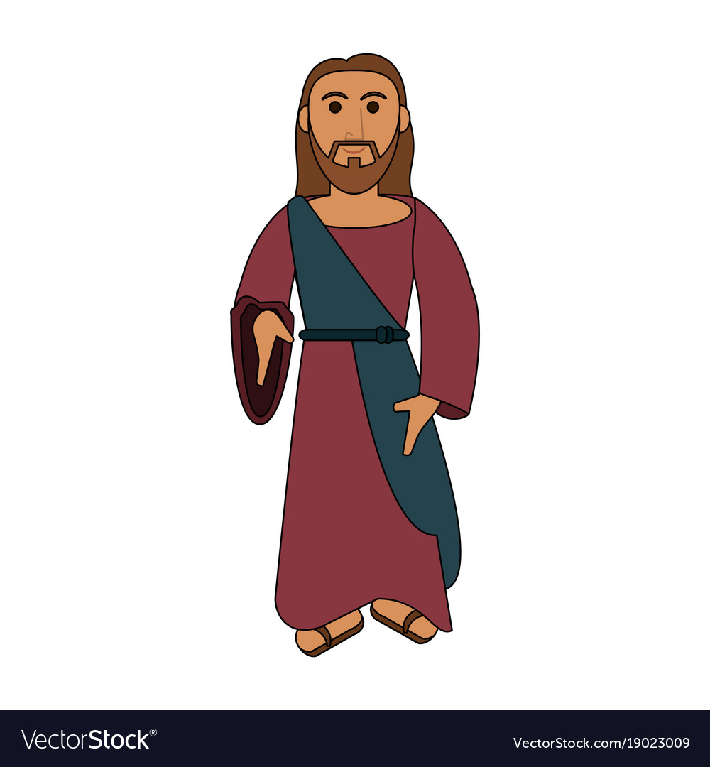 Jesuschrist Cute Cartoon Royalty Free Vector Image