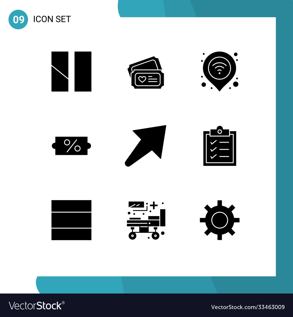 Pictograph set 9 simple solid glyphs right